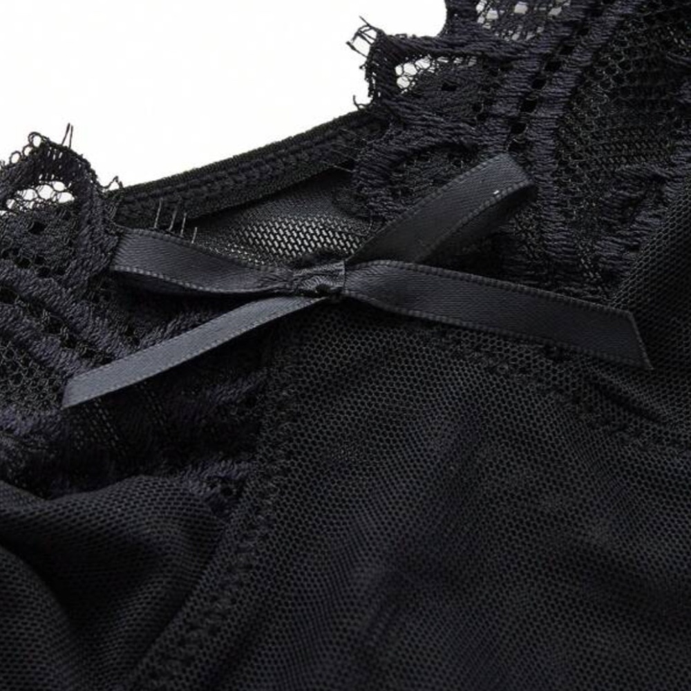 Black Lace Mesh Teddy - Picture 10 of 16